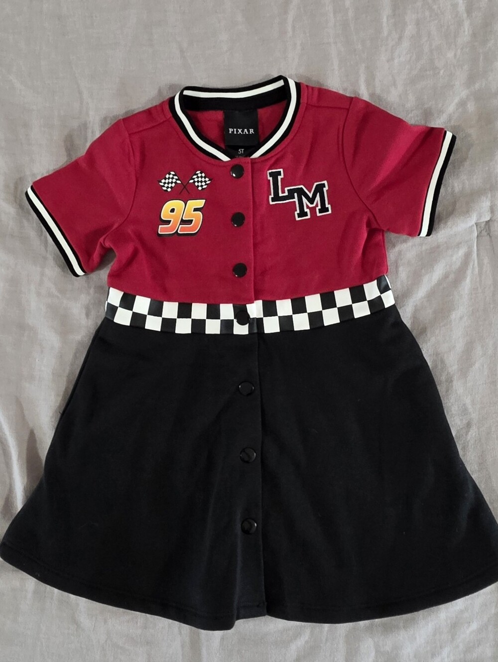 NWOT Disney Pixar Boxlunch Toddler Girl Lightning McQueen Race Car Dress 5T